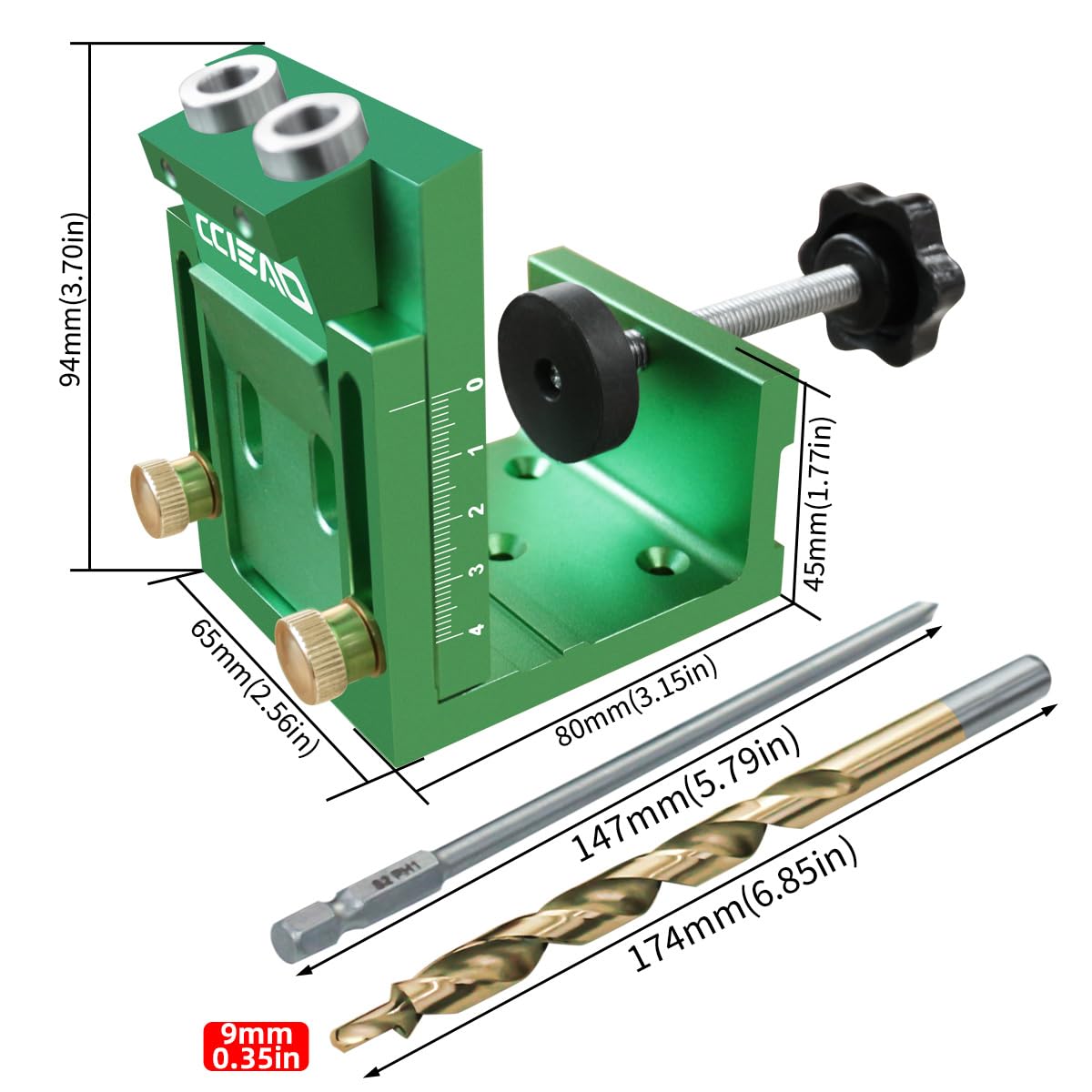 Kit de plantilla de agujero de bolsillo, guía de perforación ajustable de 2 agujeros, herramienta de ángulo de junta, kit de tornillos de carpintería, sistema de plantilla, herramientas de carpintería