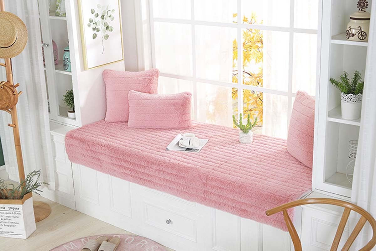 Tappetino per sedile in peluche per finestra a baia, morbido cuscino antiscivolo per panca, divano e decorazione per interni, cuscino imbottito per camera da letto e soggiorno comfort.