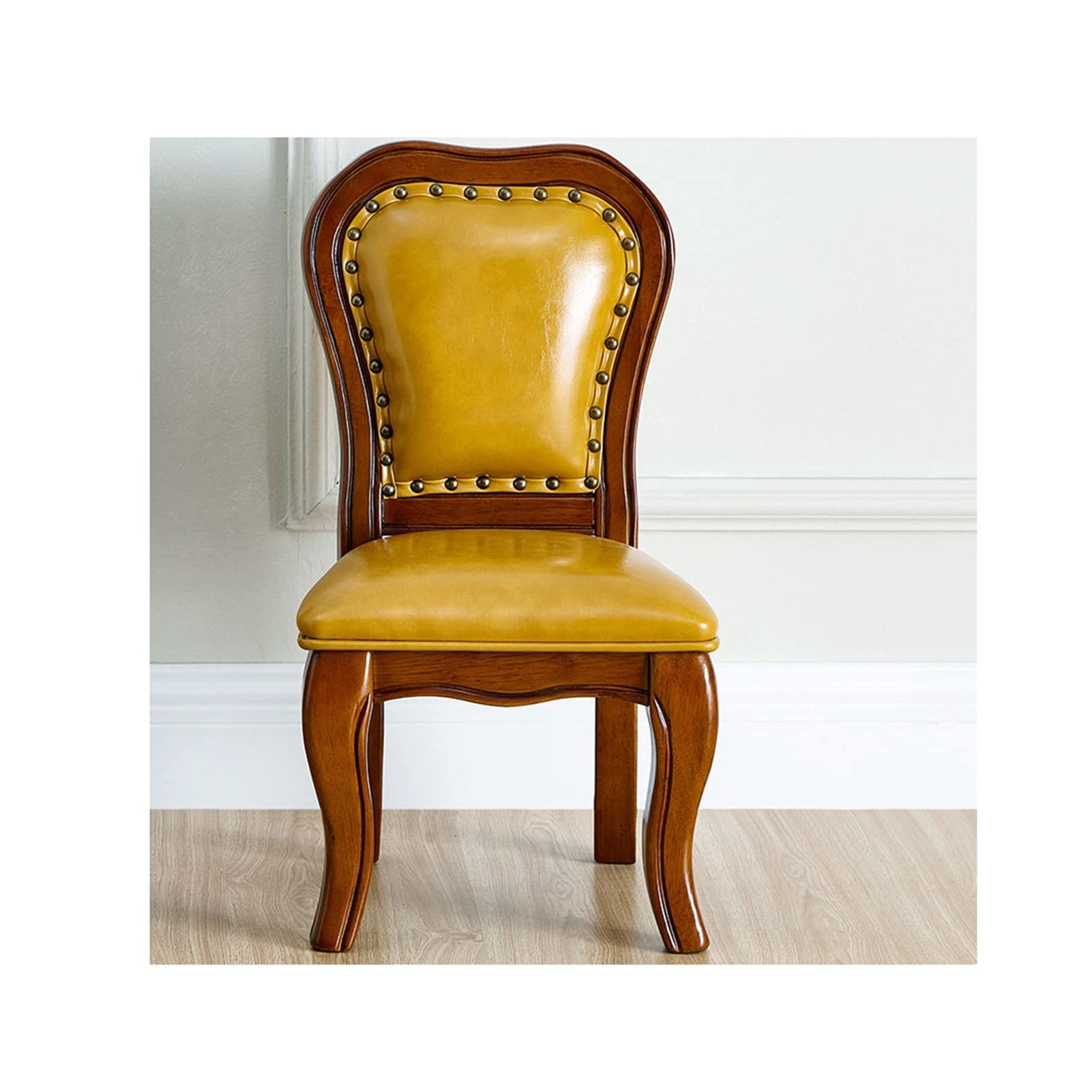 Backrest Genuine Leather Makeup Small Chairs, Dining Desk Stools, Piano Stools, Dressing Footstools, Garden Stools, Vanities & Vanity Benches,Yellow