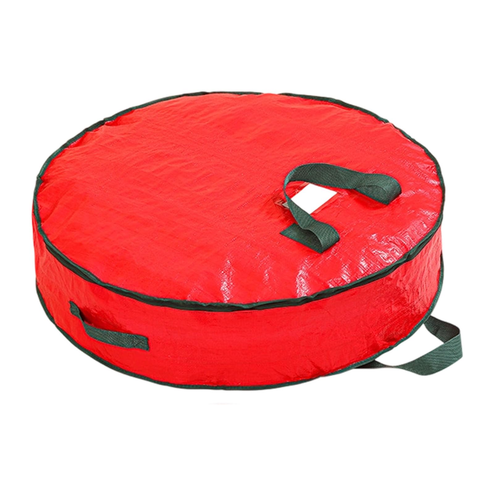 Kangnice Holiday Decoration Storage Bag Round Shape Dustproof Waterproof Fabric Wreath Protectors Portable Carry Handle Home Organization Waterproof Dustproof Storage Pouches