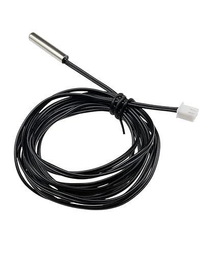 Miniatura 5 de diymore Sonda de sensor de temperatura de 10 K, sonda de temperatura de 6.6 ft, 3 piezas de acero inoxidable 3950 NTC sonda de sensor de temperatura