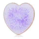 Sibba Resin Nail Art Palette Nail Mixing Palette Polish Color Mixing Plate Golden Edge Nail Holder Display Board Heart Shape Cosmetic Mixing Tools (Purple)