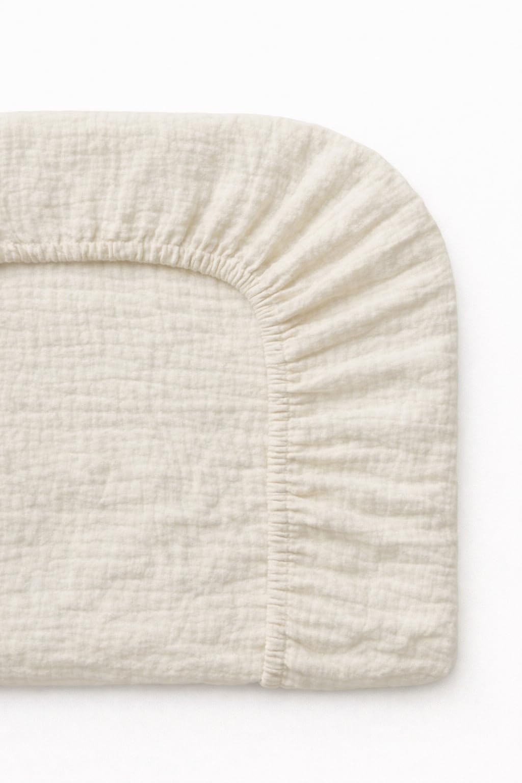 Wickelauflagenbezug 100% Baumwolle Musselin Bezug für Wickelauflage 85x75 und 75x75 cm – weicher Wickeauflagenüberzug, atmungsaktiv & waschbar CREME
