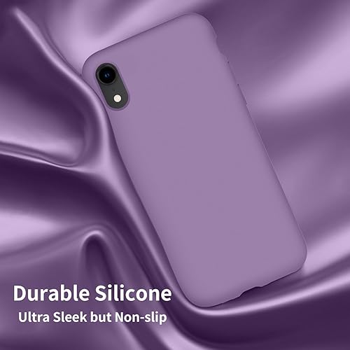 Miniatura 4 de Cordking Funda diseñada para iPhone XR, funda de silicona ultra delgada a prueba de golpes con forro de microfibra suave antiarañazos, 6.1 pulgadas,
