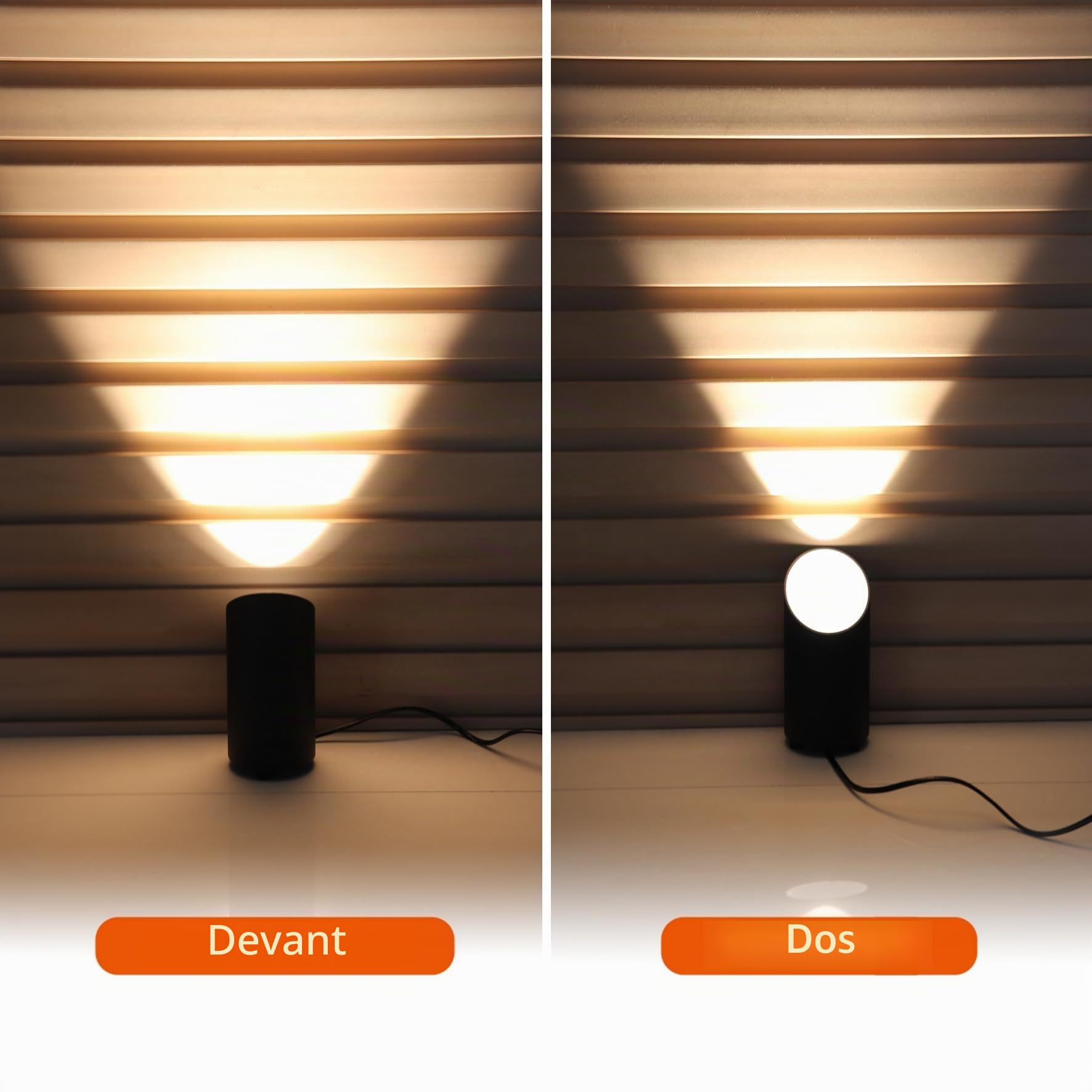 Uplight Spot Lot de 2 spots de sol LED noirs avec interrupteur à pied, éclairage indirect pour l'intérieur du salon, 3 températures de couleur, lampe LED GU10, 6 W 700 lm