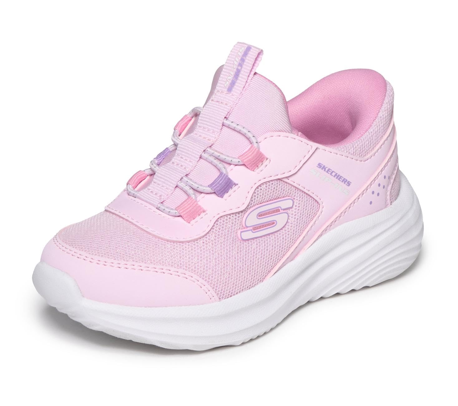 Skechers Baby Girl's Bounder Pro Slip-in Trainers, Pink, 8 UK Toddler