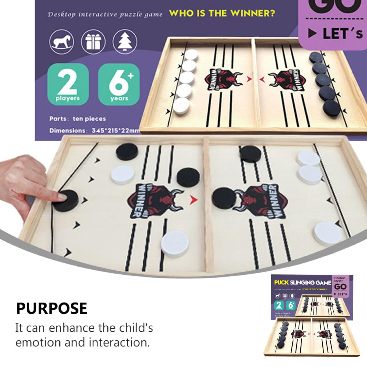 POPETPOP Jeu de Société en Bois Palets à Fronde pour Parents et Garçon et Filles, Jeu D'échecs Amusant et Éducatif pour Bataille de Bureau sur Table