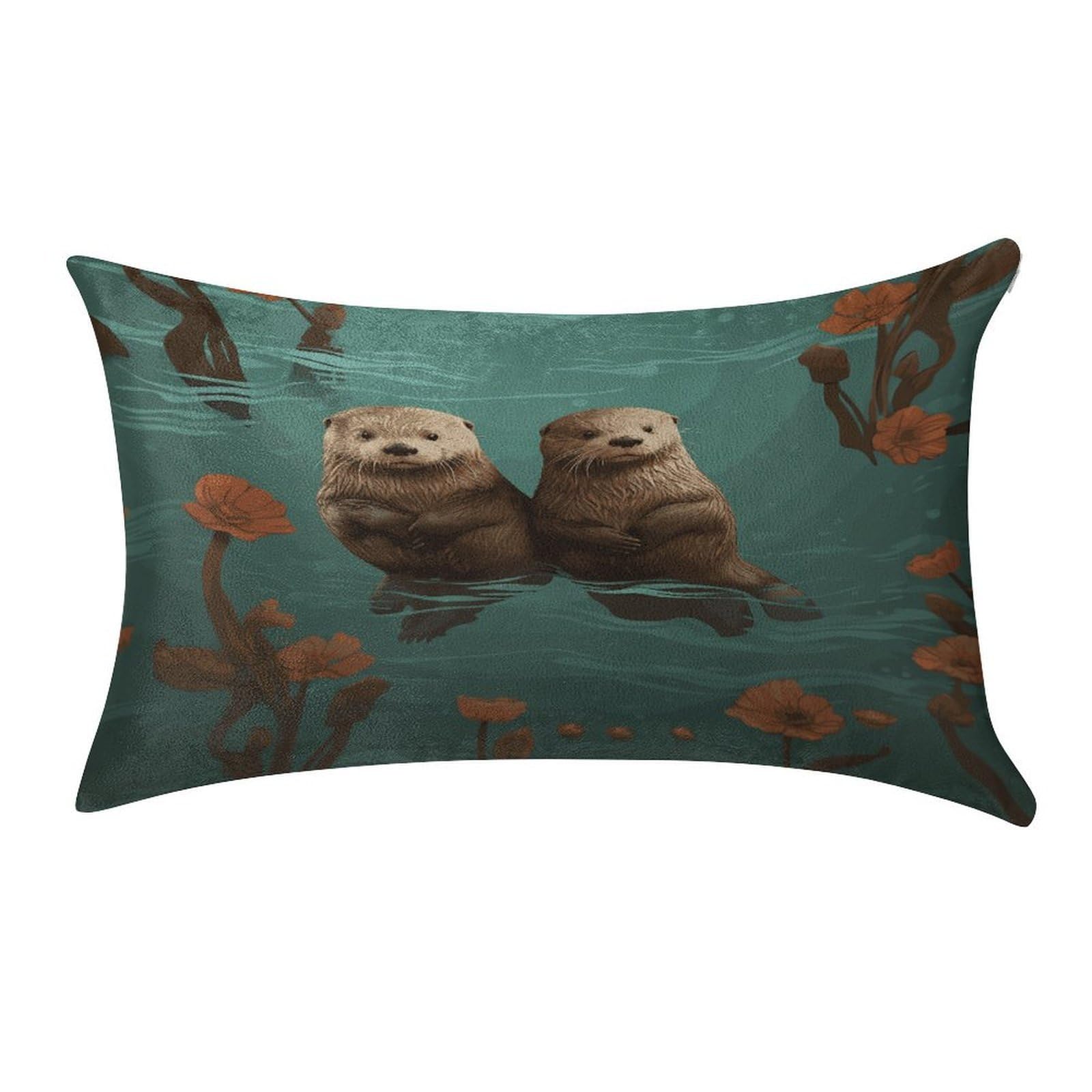 Fekiloot Style Otters In Love Pillow Covers Home Decor Pillow Cases