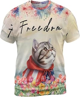 Freedom Cat on Independence Day 4th of July 3D Shirt Zip Hoodies Sweatshirt Sweater