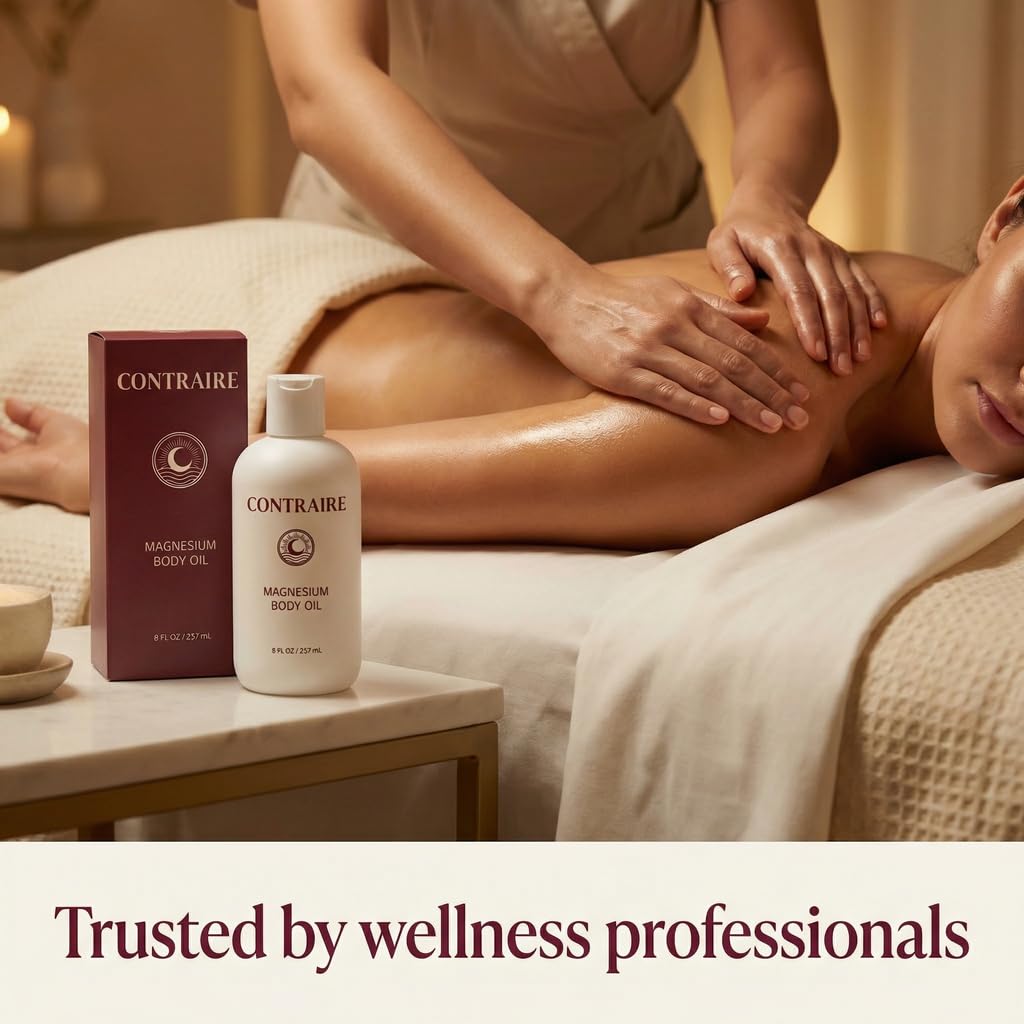Contraire Premium Magnesium Oil for Sleep - Pure Topical Magnesium Chloride Body Oil - Silky Fast-Absorbing Non-Sticky Nourishing Formula - Calming Nighttime Relaxation Ritual for Deep Restful Sleep