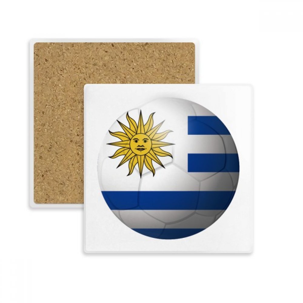 Uruguay Drapeau Coaster en Pierre Absorbante pour Tasse et Verre Multicolore