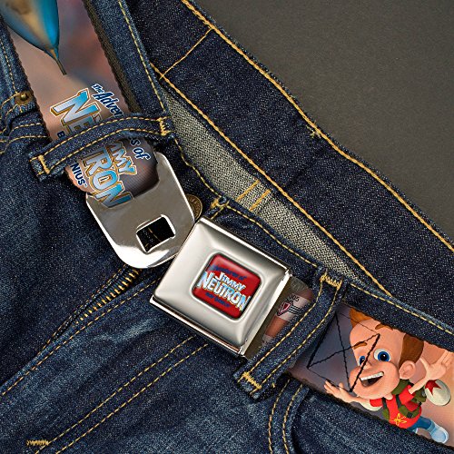 Buckle-Down Seatbelt Belt - THE ADVENTURES OF JIMMY NEUTRON Jimmy Flying Poses - 1.0" Wide - 20-36 Inches in Length2