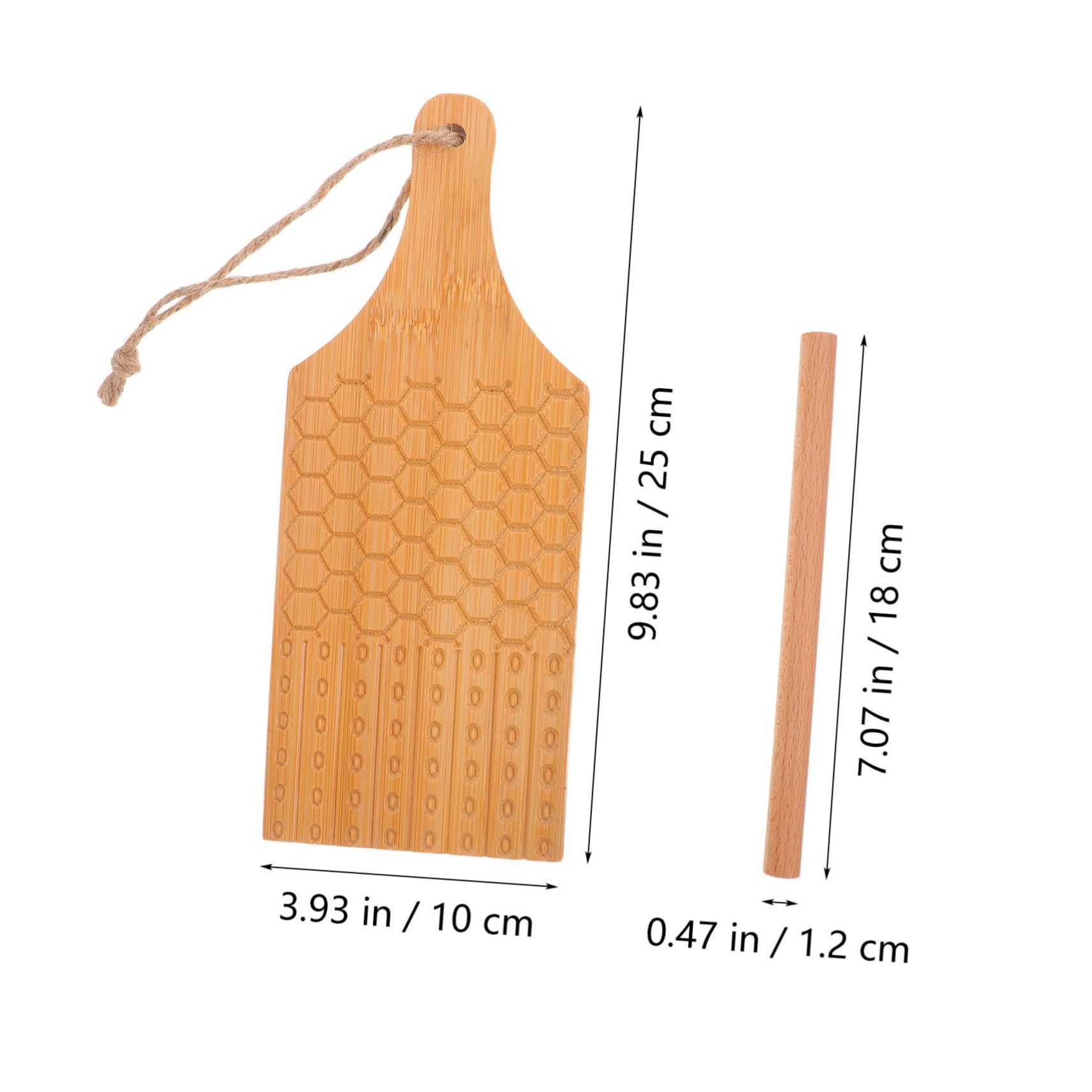 Cabilock 1 Set Bamboo Pasta Making Tools Gnocchi Rolling Board Pin Dough Sheeter Noodle Maker Roller for Italian Pasta Spiral Pasta Cat Ear Noodles