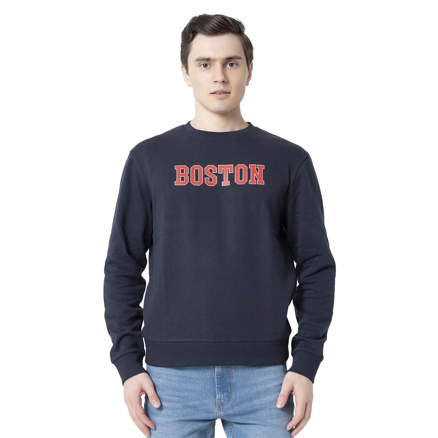 red tape Graphic Print Sweatshirt for Men | Comfortable with Stylish Design - RWS0474M-XL Navy-picture-22
