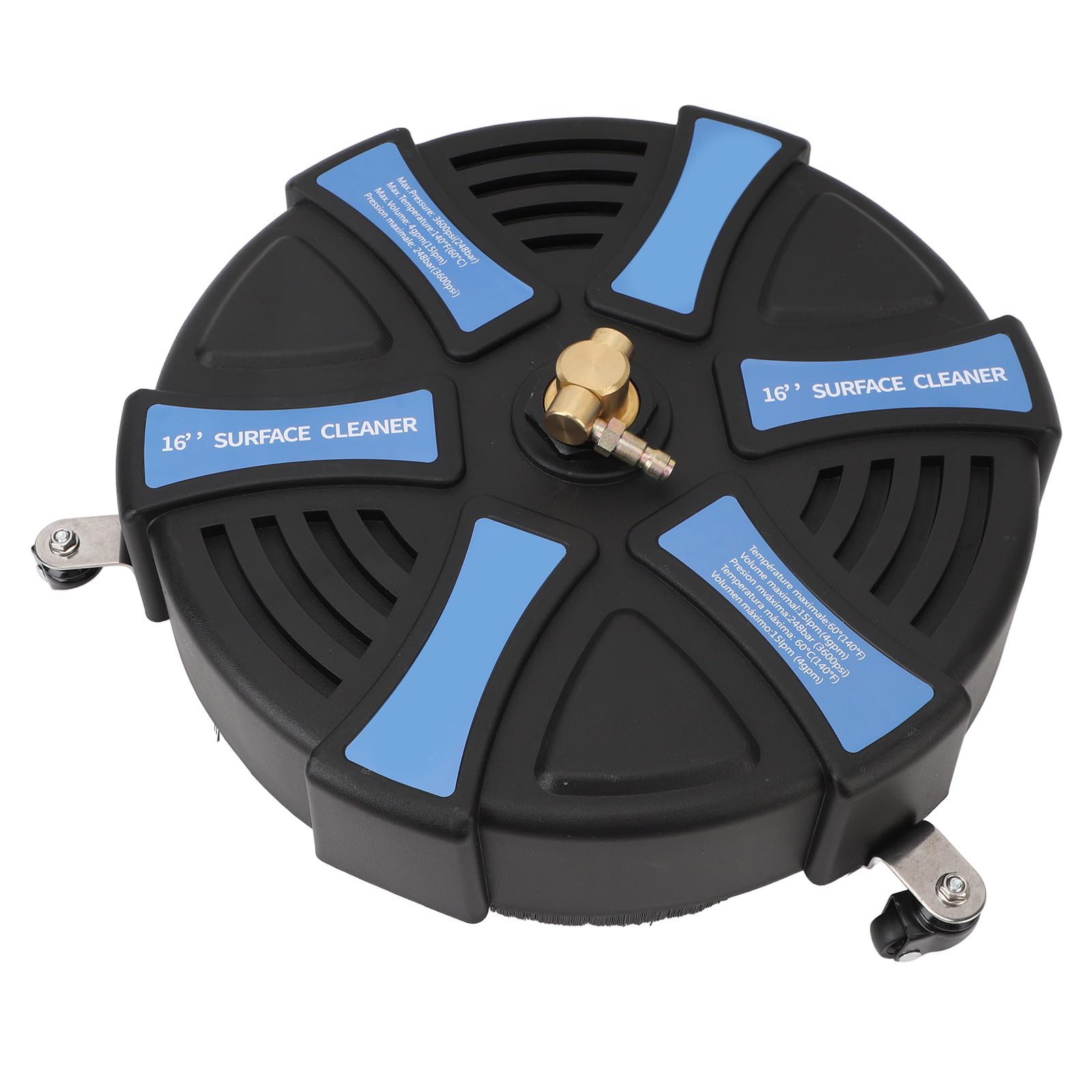 Limpiador de Superficies para Lavadora Eléctrica de Alta Resistencia de 16" con 3 Ruedas, Limpieza de Jardines y Pavimentos