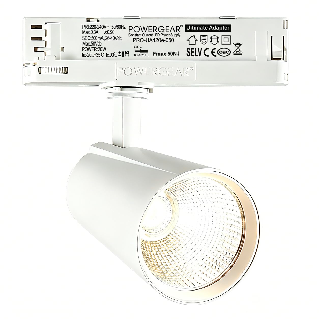 Faretto a LED da 30 Watt, 3 fasi, 4 fili, girevole e orientabile, 3000 K, luce bianca calda, 2800 lm, in alluminio, per illuminazione interna, sistema a binario