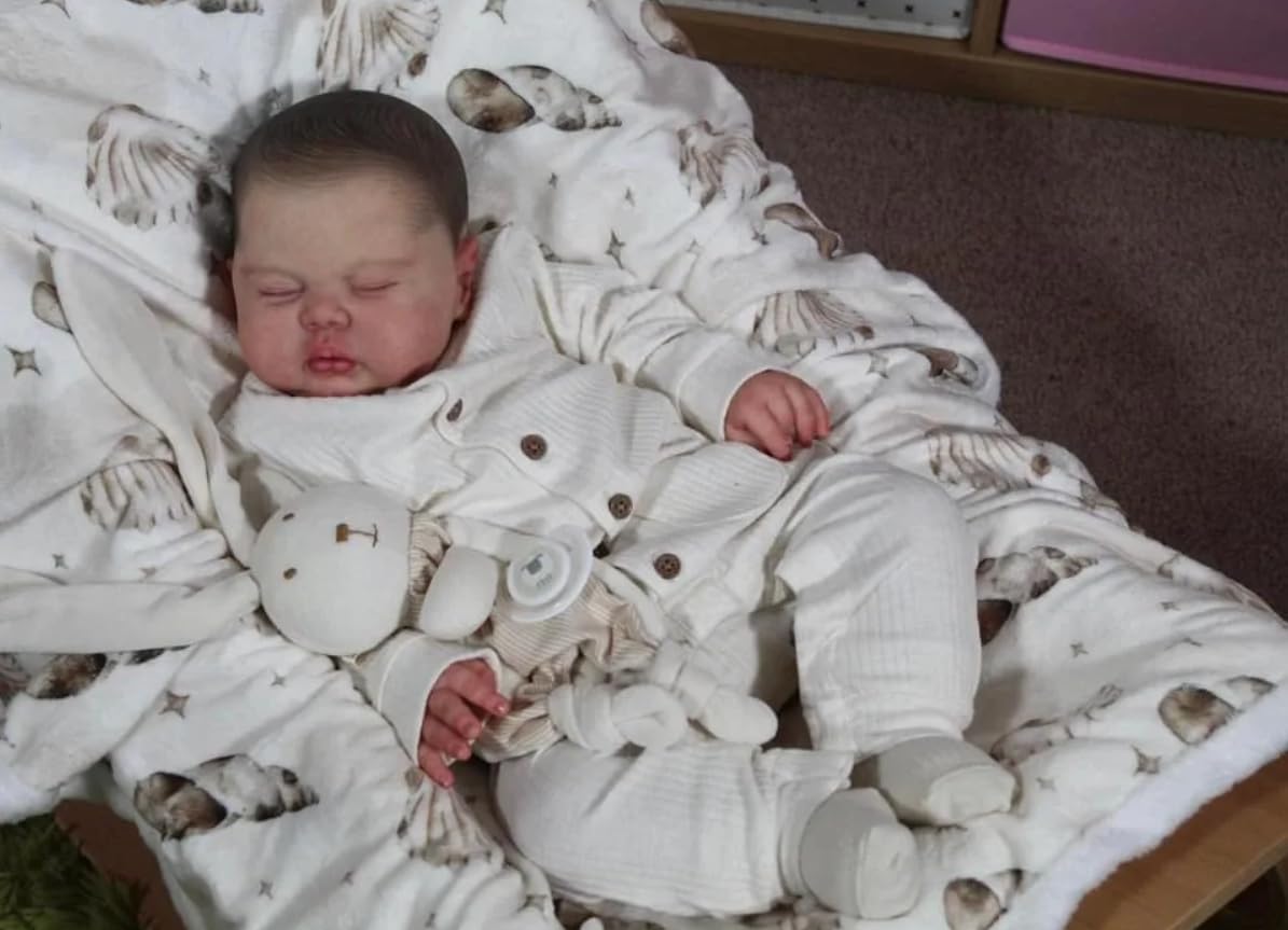 Chubby Reales Leben Neugeborenes Baby Puppen Junge Weicher Stoffkörper Geschlossene Augen 24 Zoll 60 cm Schlafendes Baby Reborn Kleinkind Puppe Mit Realistischen Venen Für Kinder