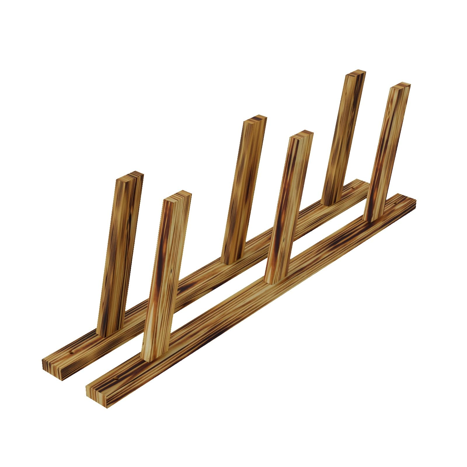 QLS Supporto da parete in legno di pino per 3 paia di skateboard, snowboard e sci, mensola da parete, salvaspazio, larghezza regolabile, stabile, 100 x 5 x 29,5 cm