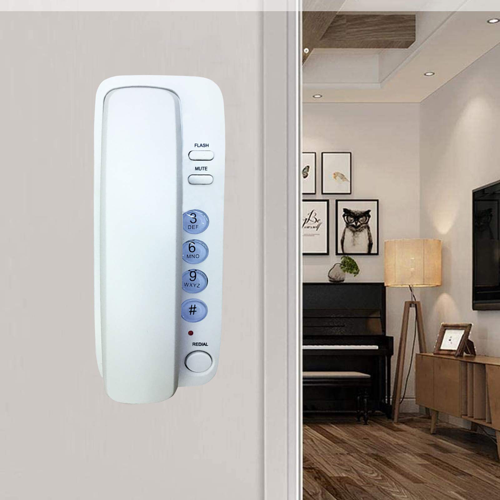 Téléphone Filaire Mural, téléphone Fixe, téléphone Fixe Filaire pour Bureau d'hôtel à Domicile, téléphones Fixes à Gros Boutons, Noir