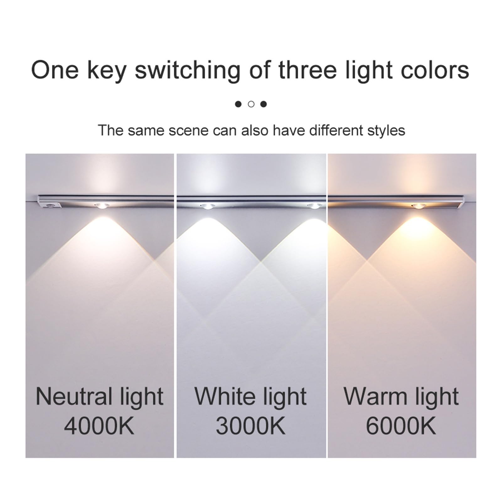 Luces Bajo Armario Luz LED Ultrafina For Armario, Iluminación Nocturna, Sensor De Movimiento PIR, Inalámbrica, Recargable Por USB, For Cocina, Dormitorio, Interior, 55cm(Black,110cm-2PCS)