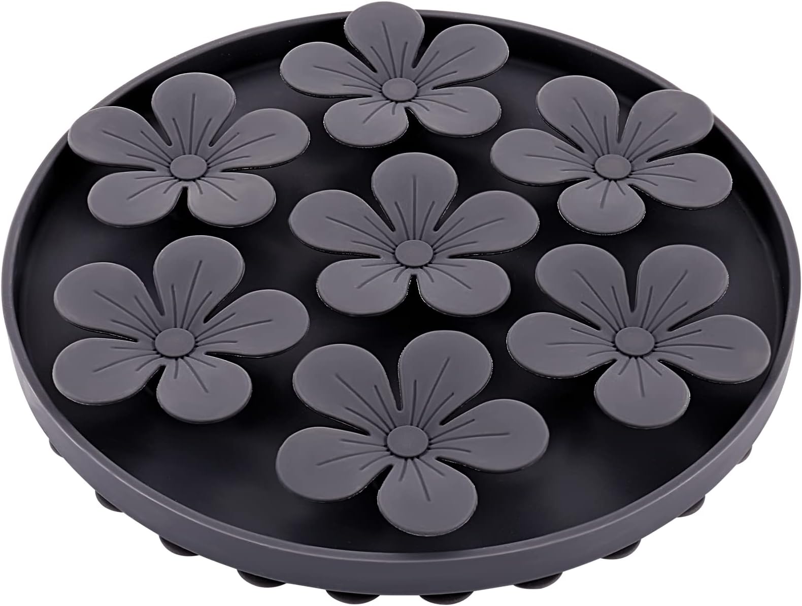 Slow Feeder,Cat Help Slow Down Eating Speed Cut Flower Silicone Rubber Cute Slow Feeder for Puppy/Cat/Dog