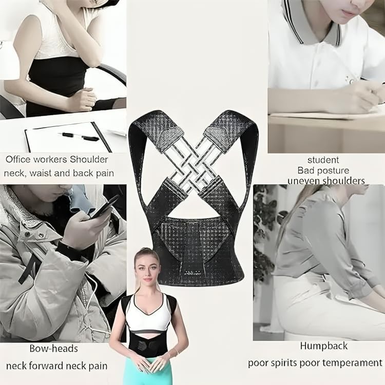 Image of DIYMAG Neoprene posture corrector Belt For Men & Women|Back Pain Relief posture corrector|Shoulder Support Straightener Brace For Spine|Clavicle Posture Corrector For Men And Women Pain Back Straight
