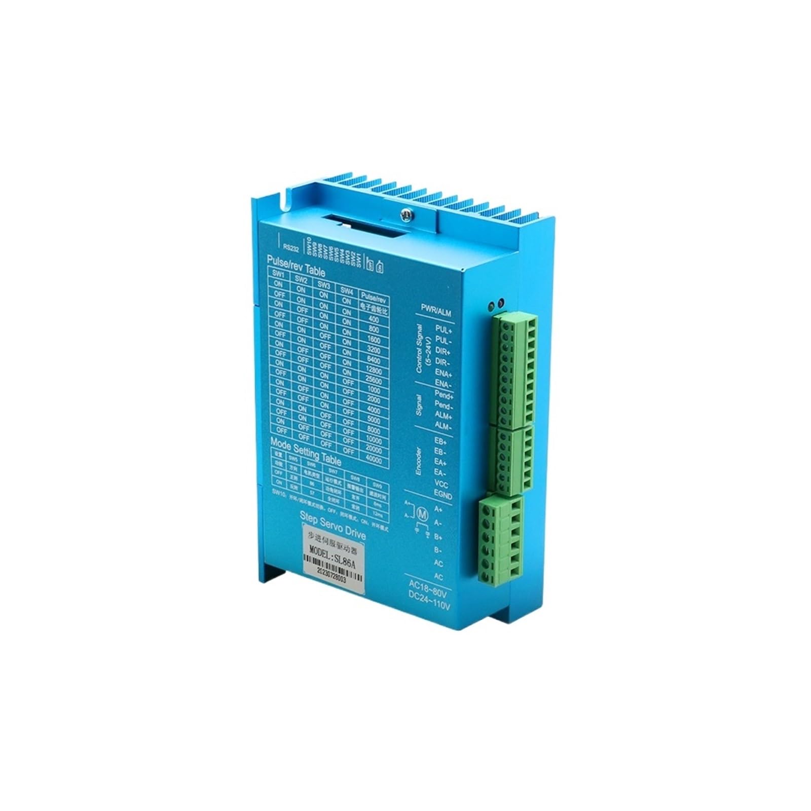 Sterownik silnika krokowego Sterownik silnika krokowego SL86A AC18~80V/DC24~110V Enkoder wejściowy 1000 linii pasuje do hybrydowego silnika krokowego NEMA23 NEMA24 NEMA34
