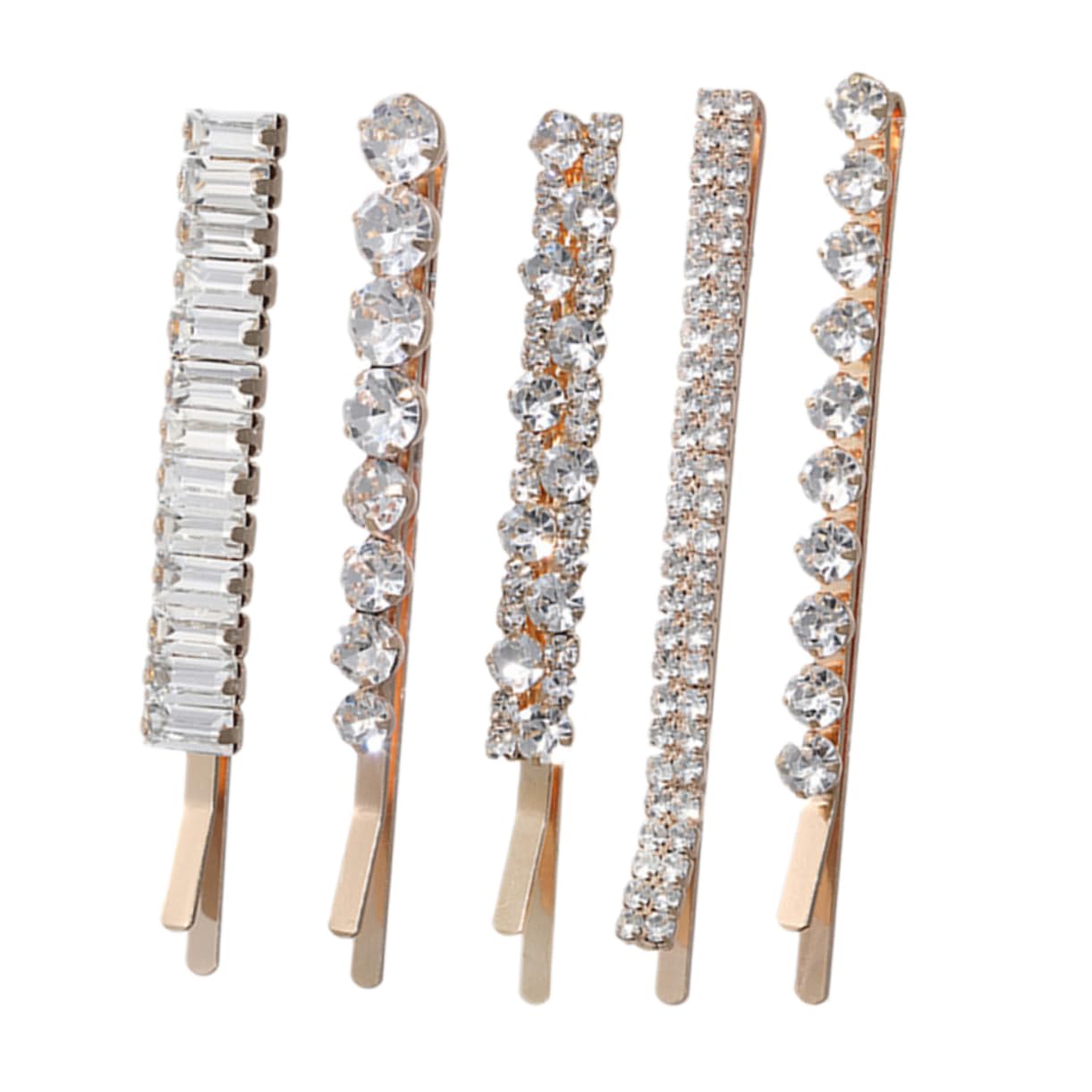 OSOLADY 5Pcs Rhinestones Hair Clips Elegant Barrette Hairpins for Weddings Valentine Day and Daily Wear Design for Women present