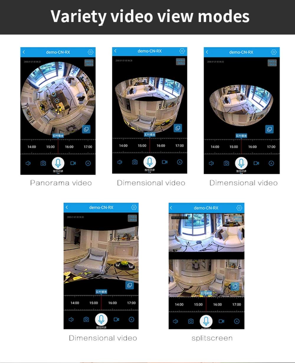 Cámara De Vigilancia Cámara Inalámbrica Led 2 En 1, HD 1080P IP Panorámica De 360 ​​Grados, Seguridad, Bombilla Led, Monitor para Bebés-Tarjeta 1080P + 64G