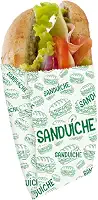 Saco Fundo Reto Mono 14X13,5X5 Sanduiche Food Service - Embalagem com 100 unidades.