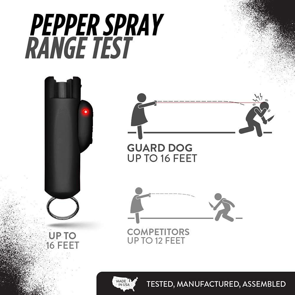 World’s Only Laser Sight Pepper Spray, Guard Dog AccuFire, Maximum Strength Self Defense Red Pepper Spray