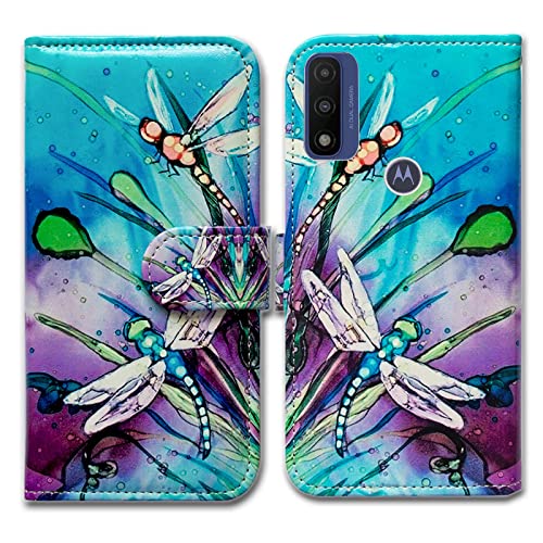 Bcov Motorola Moto G Pure Case, Moto G Power 2022 Case, Cute Dragonfly Leather Flip Phone Case Wallet Cover With Card Slot Holder Kickstand For Motorola Moto G Pure 2021/Moto G Power 2022 #TOP12