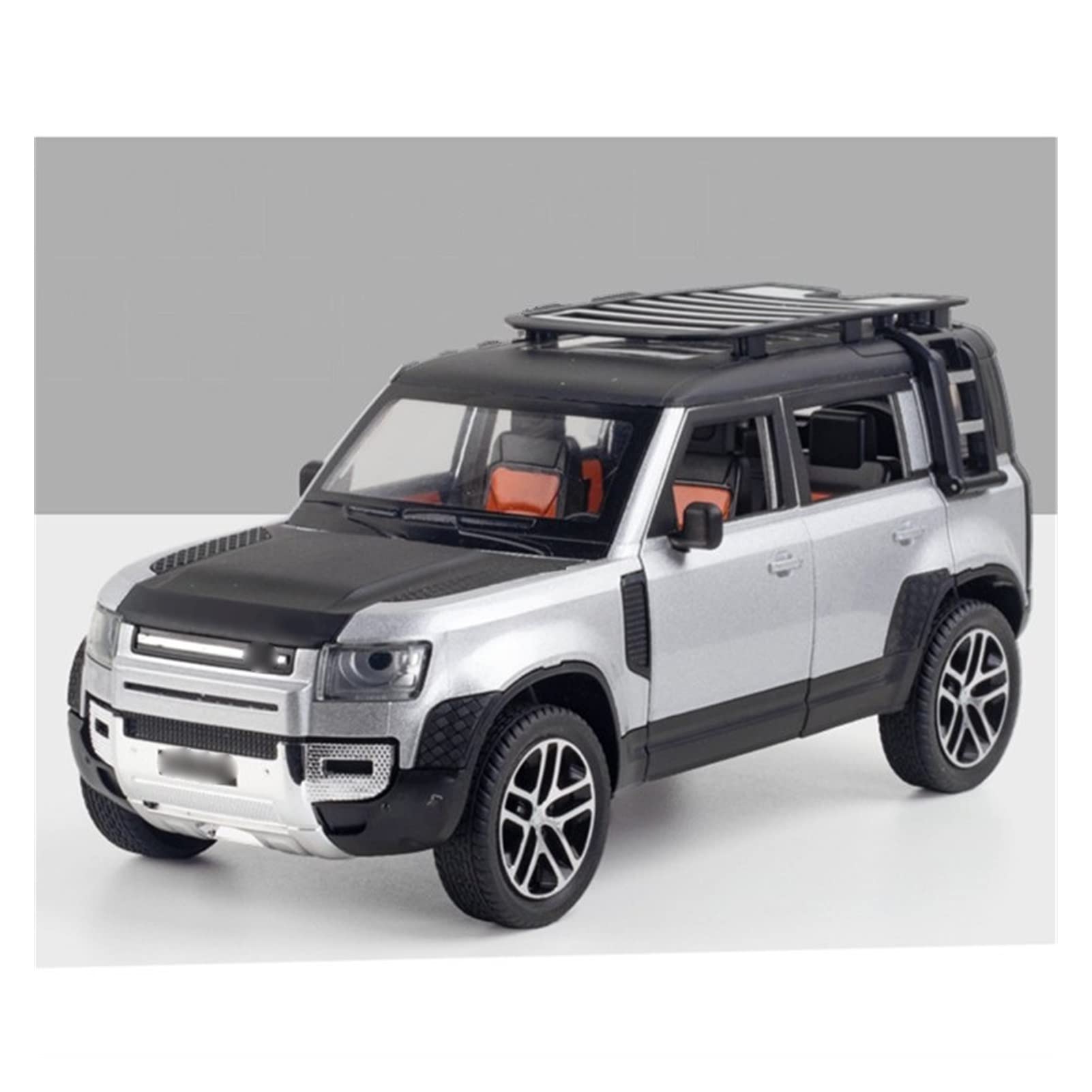 car toys 1/24 For L-and For Rover Defender SUV Simulation Alloy Diecast Metal Off-road Vehicles Toy Model (Color : Sliver)