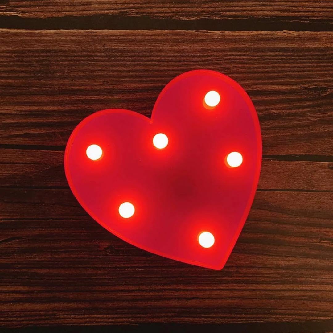 Chronos Mini Marquee Light - Heart Shape LED Light for Home, Festival, Events, Balcony, Birthday, Many Occasions Decoration (Red)-image-39