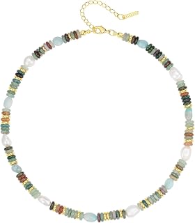 jiingekk Collar de cuentas coloridas hecho a mano, collar ajustable, collar de moda para el cuello, collar con dije de regalo para mujer