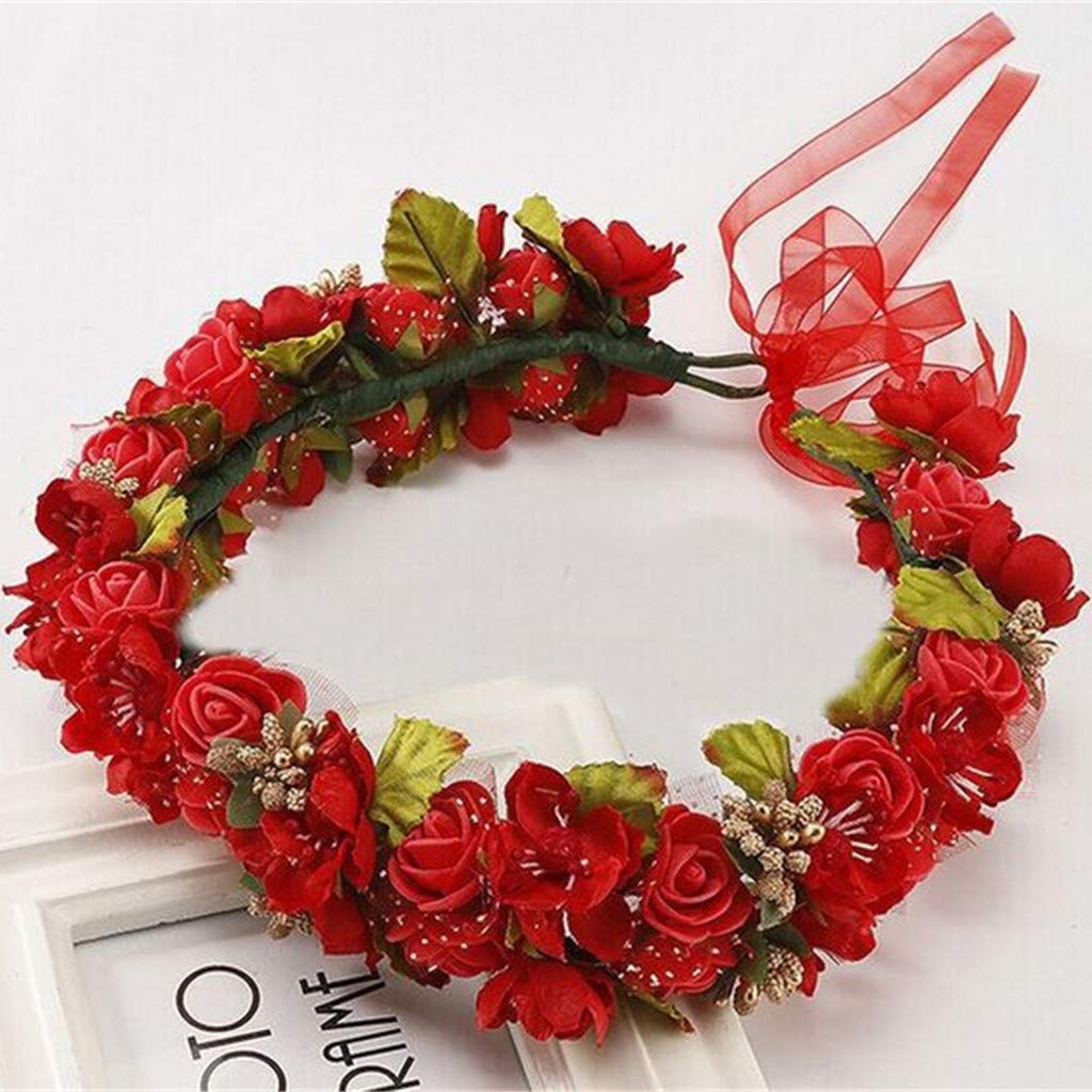 1920er Jahre Stirnband Rustikales Brautjungfern Stirnband Blumen Stirnbänder Hochzeit Haarschmuck Braut Blumenkrone Kopfschmuck Braut Blumenmädchen Girlande Stirnband，Orange