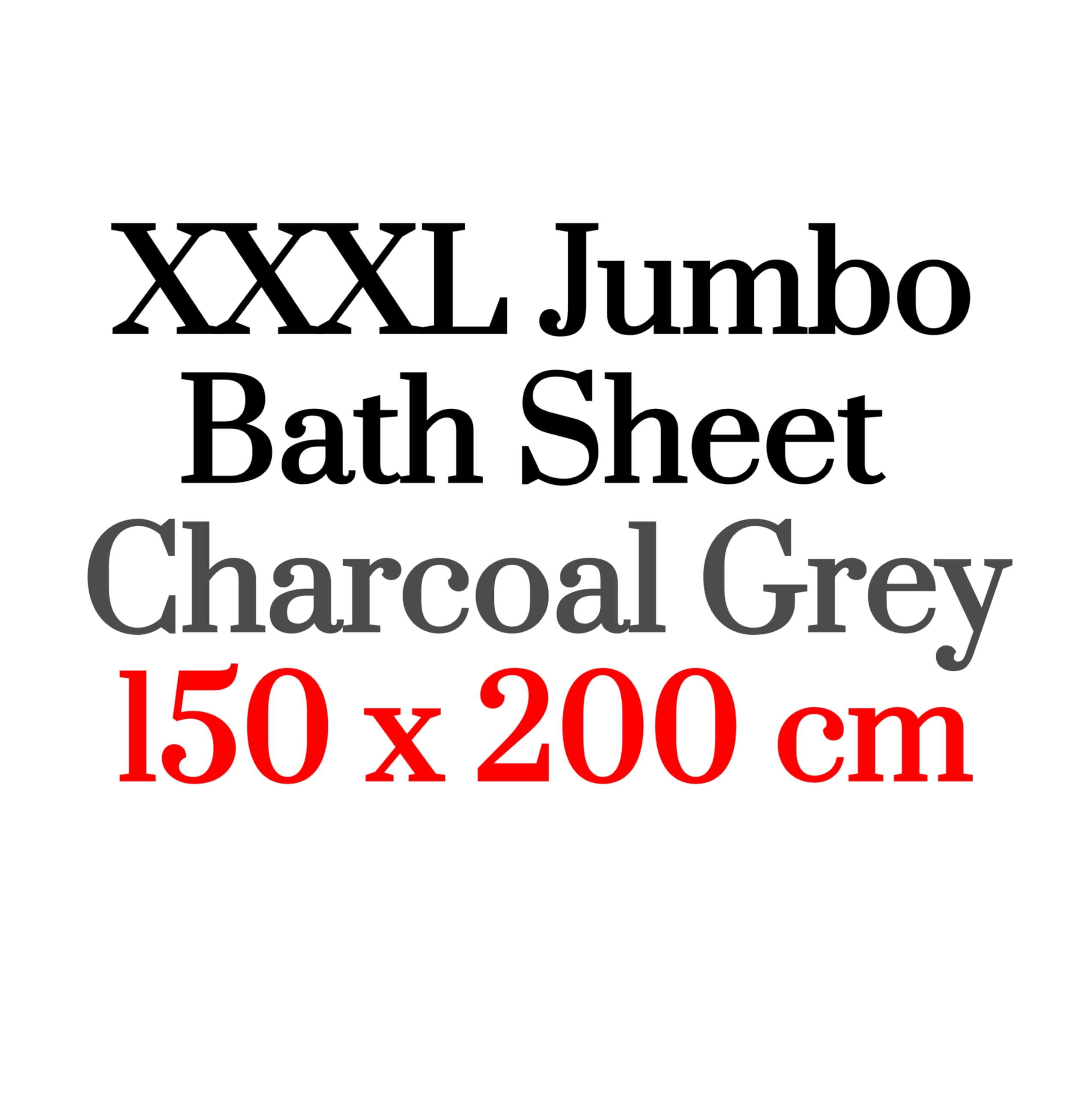 Draps de bain extra larges (150 x 200 cm - 600 g/m²) - 100 % coton riche - XXXL - Très absorbantes - Pour plage et plage (gris anthracite)