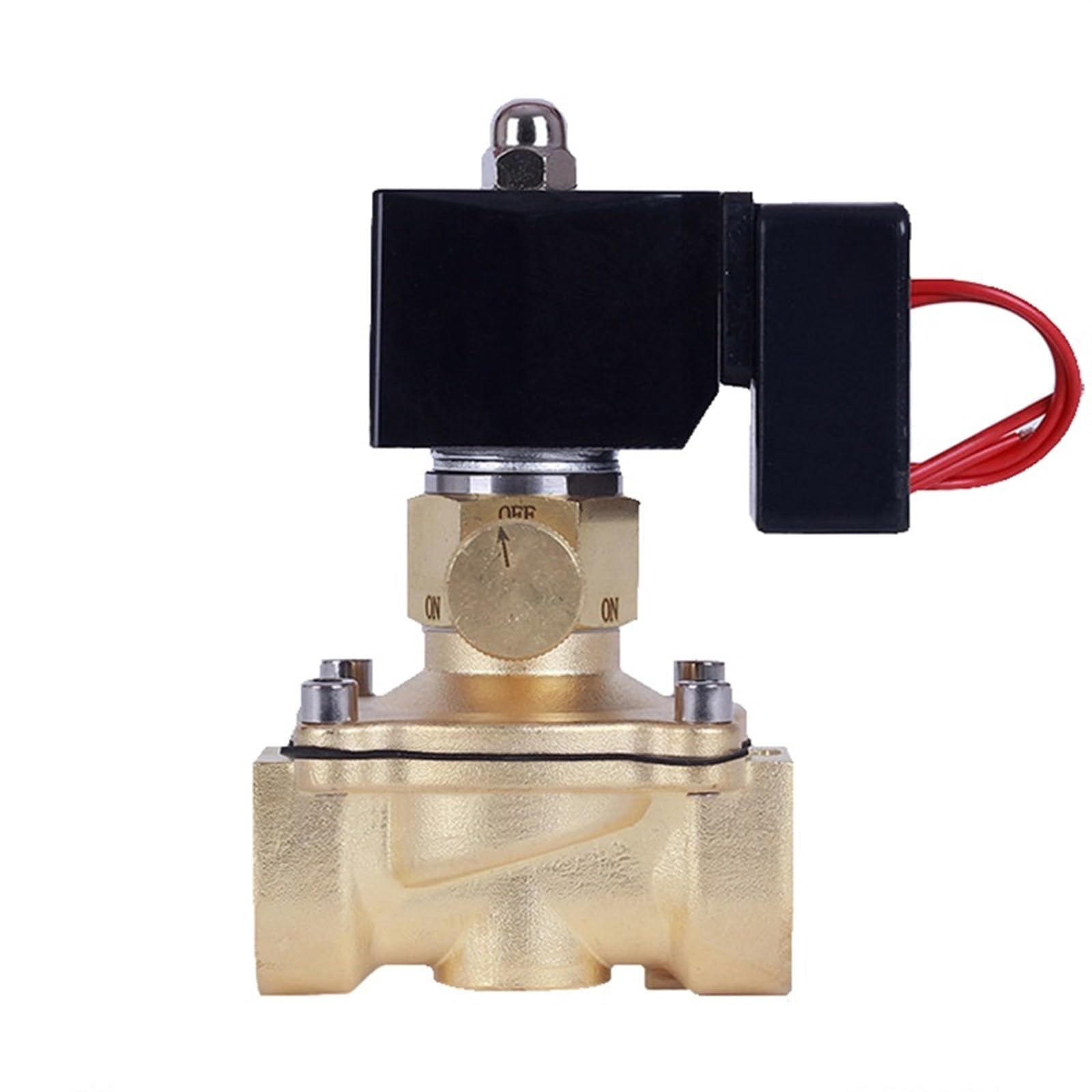 VSPPJYFG Electric Solenoid Valve With Manual Switch Female Thread Water Proof Brass Solenoid Valves 220V 24V(DN40,ORDINARY-24VDC)