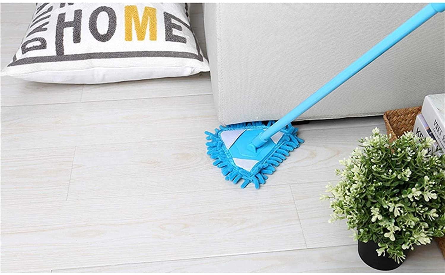 mop obrotowy, Mop na mokro i sucho Kreatywny mini mop z mikrofibry Ruchomy 360-stopniowy obrotowy wielofunkcyjny przyrząd do czyszczenia gospodarstwa domowego(Blue)
