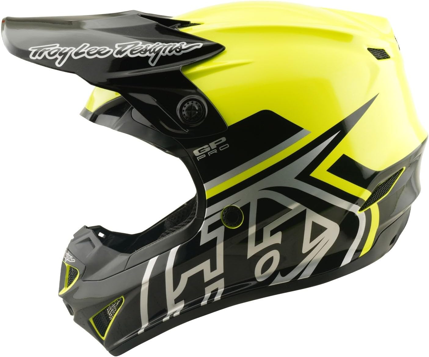 Troy Lee Designs GP Pro Youth Motocross Offroad Dirt Bike Helmet with MIPS, Mono, Flo Yellow, Large