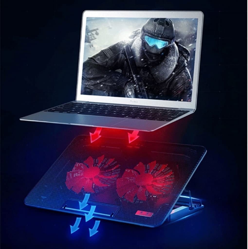Base Raffreddamento per Laptop Pad di Raffreddamento per Laptop Ventola A LED A Due Vie Display LCD Controller Alimentatore USB Fino A 17 Pollici Accessori per PC Portatili