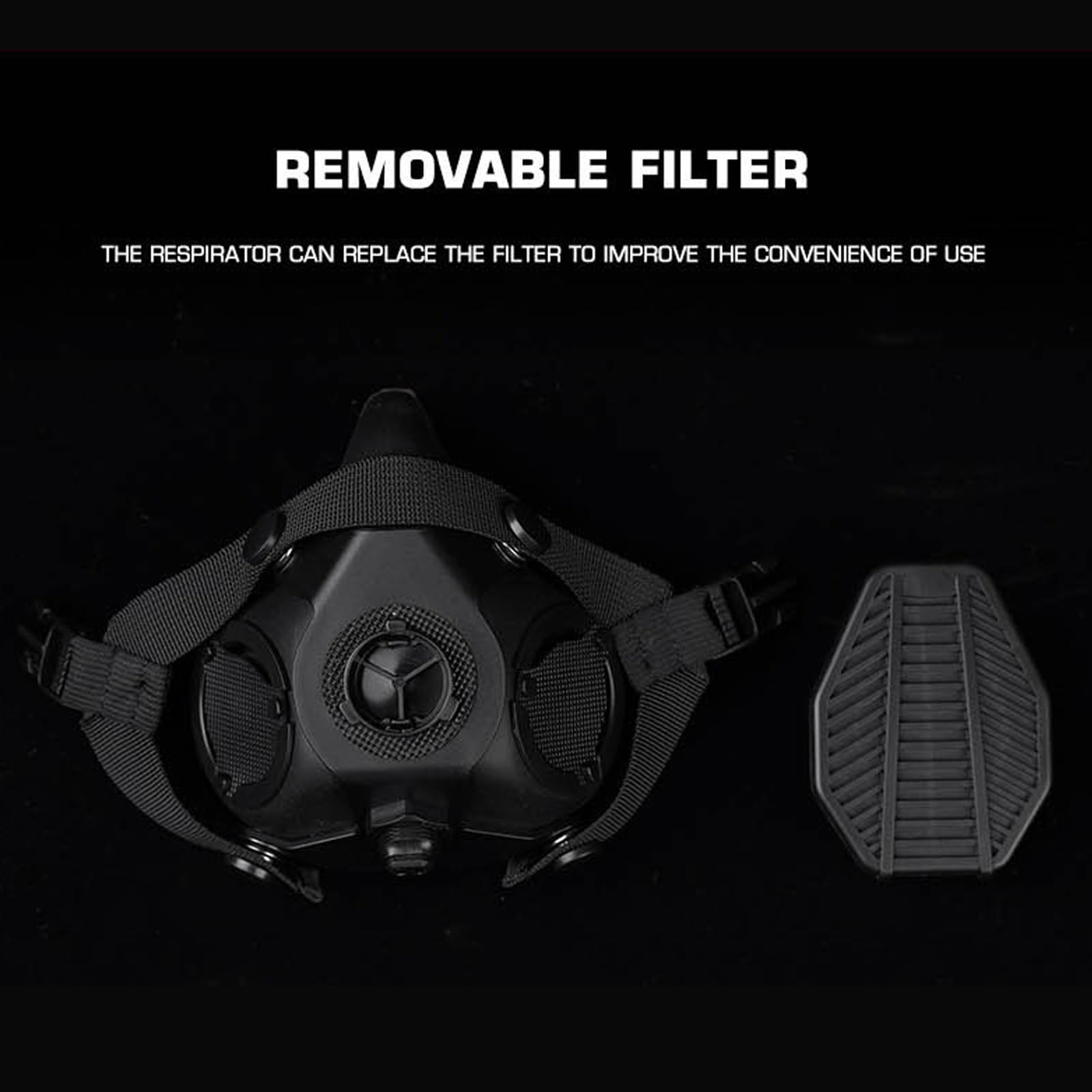 Respirador táctico SOTR de media cara con micrófono integrado y filtro reemplazable, máscara lista para comunicación para Airsoft