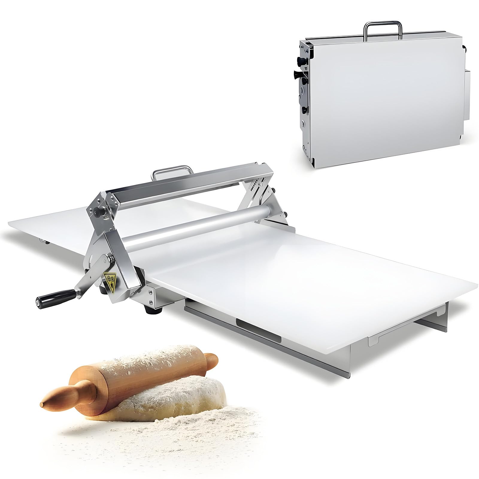 Foldable Dough Sheeter Machine, Folding Dough Rolling Machine, Commercial Dough Sheeter Machine, No Need To Plugs In, Easy To Clean, Ergonomic Handle, For Croissants, Puff Pastry, Egg Tarts S