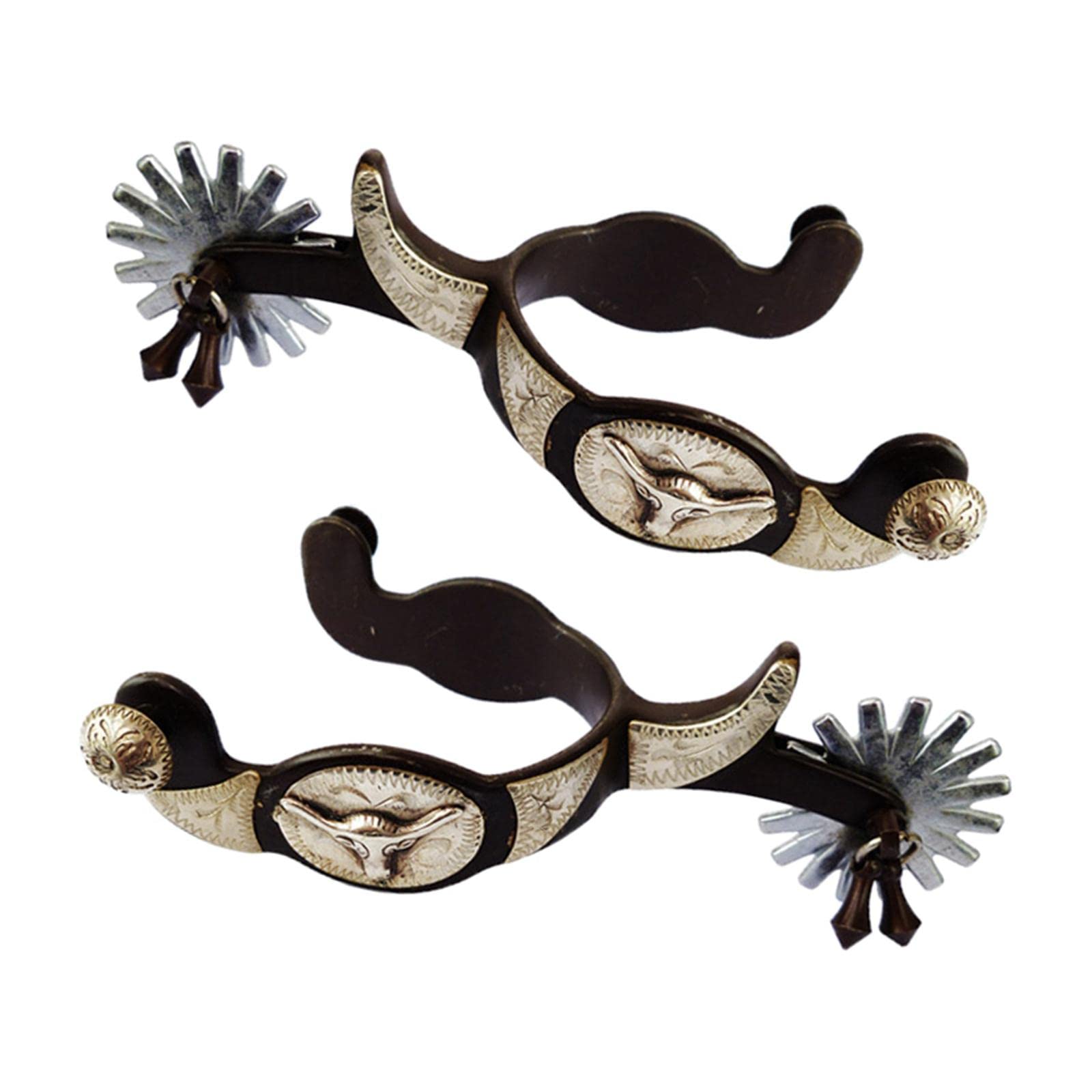 Milageto Espuelas, 1 par de espuelas de Vaquero Occidental de Material Acero Inoxidable, espuelas exquisitas, Accesorios de Equipo Ecuestre