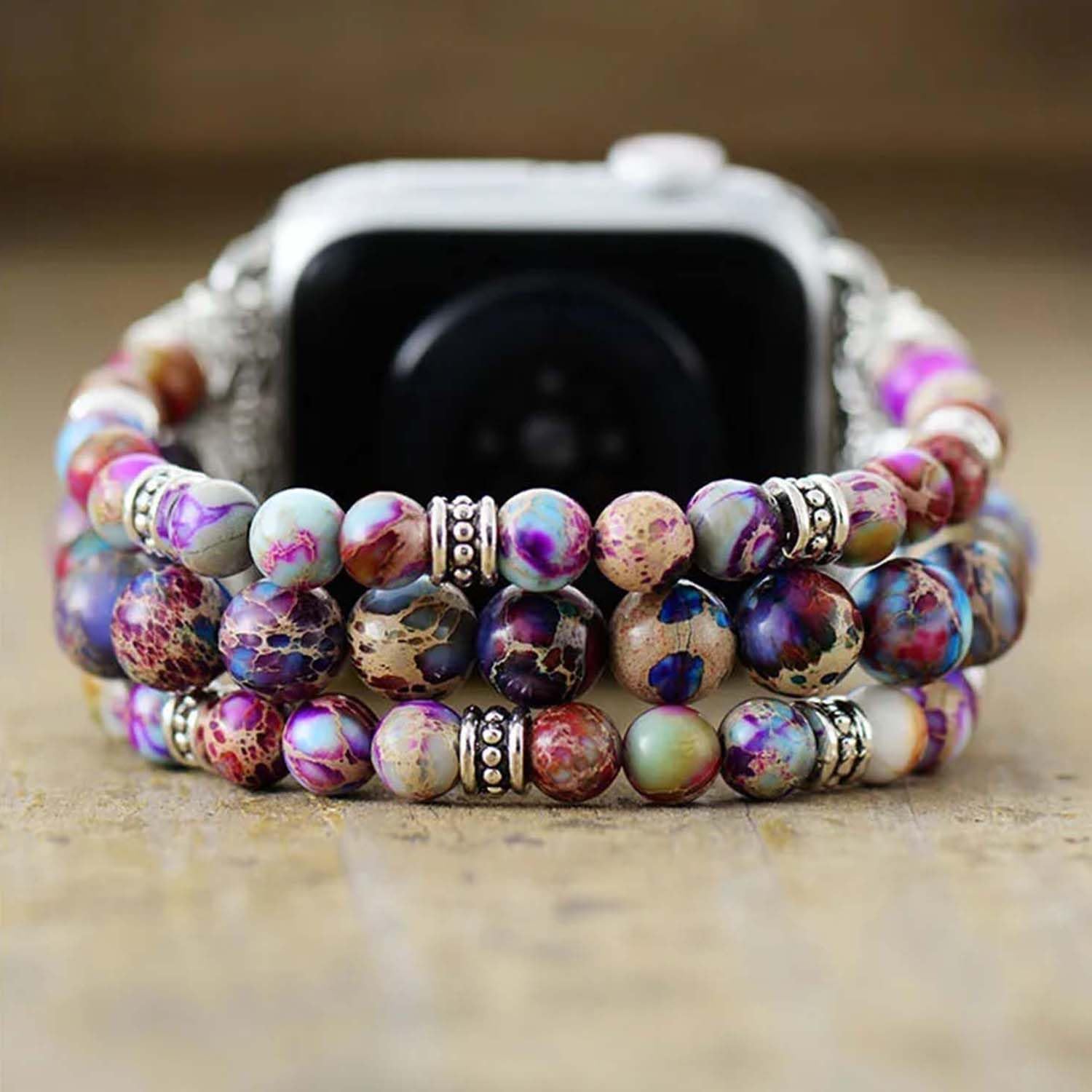 Boho Beaded Bracelets for Women Compatible with Apple Watch Bands 38mm 40mm 41mm 42mm 44mm 45mm 46mm 49mm Elastic Stretch Handmade Strap for iWatch Ultra 1/2 SE Series 11 10 9 8 7 6 5 4 3 2 1 - Image 3