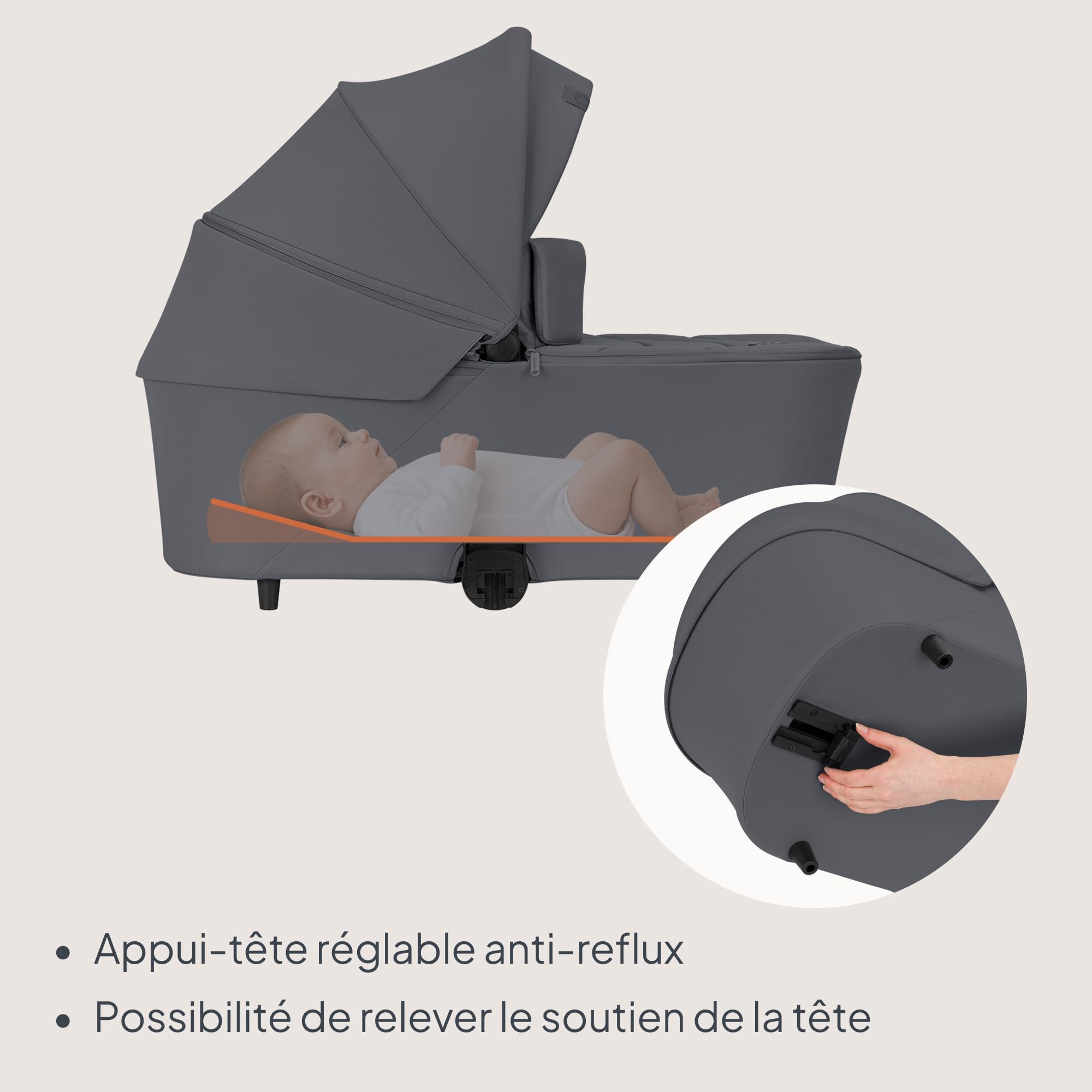 LIONELO 2en1 Carmine Poussette Combinée, jusqu'à 22 kg, Nacelle et Poussette