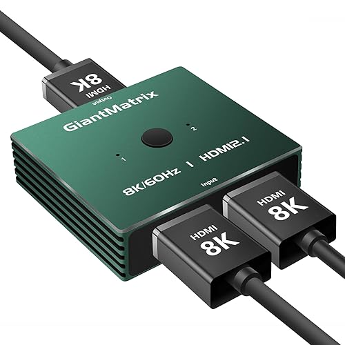 GiantMatrix Conmutador HDMI 4K 120Hz 2 puertos KVM Switch 1 Monitores 2 Computadoras Hdmi 4K 144Hz KVM Switch Monitor Switch KVM HDMI 8K 60Hz