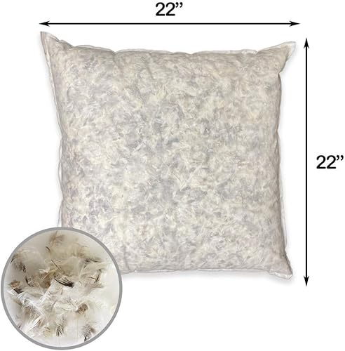 Miniatura 2 de Foamma Relleno de plumón de ganso de 22 x 22 pulgadas, comodidad premium, felpa suave de lujo, uso para sofá, cama, cojín, fabricado en Estados