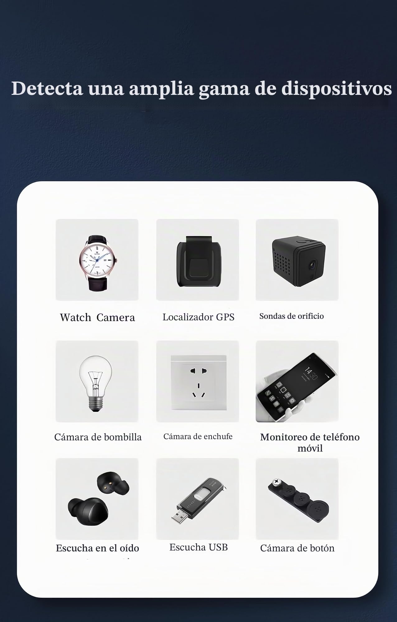 2 Pack Cámara Oculta Detector Anti-Espía Anti-Vigilancia Anti-Localización Señal Inalámbrica Bug GPS Detección Prevenir Rastreador Eavesdrop para Hotel Viajes Casa Oficina