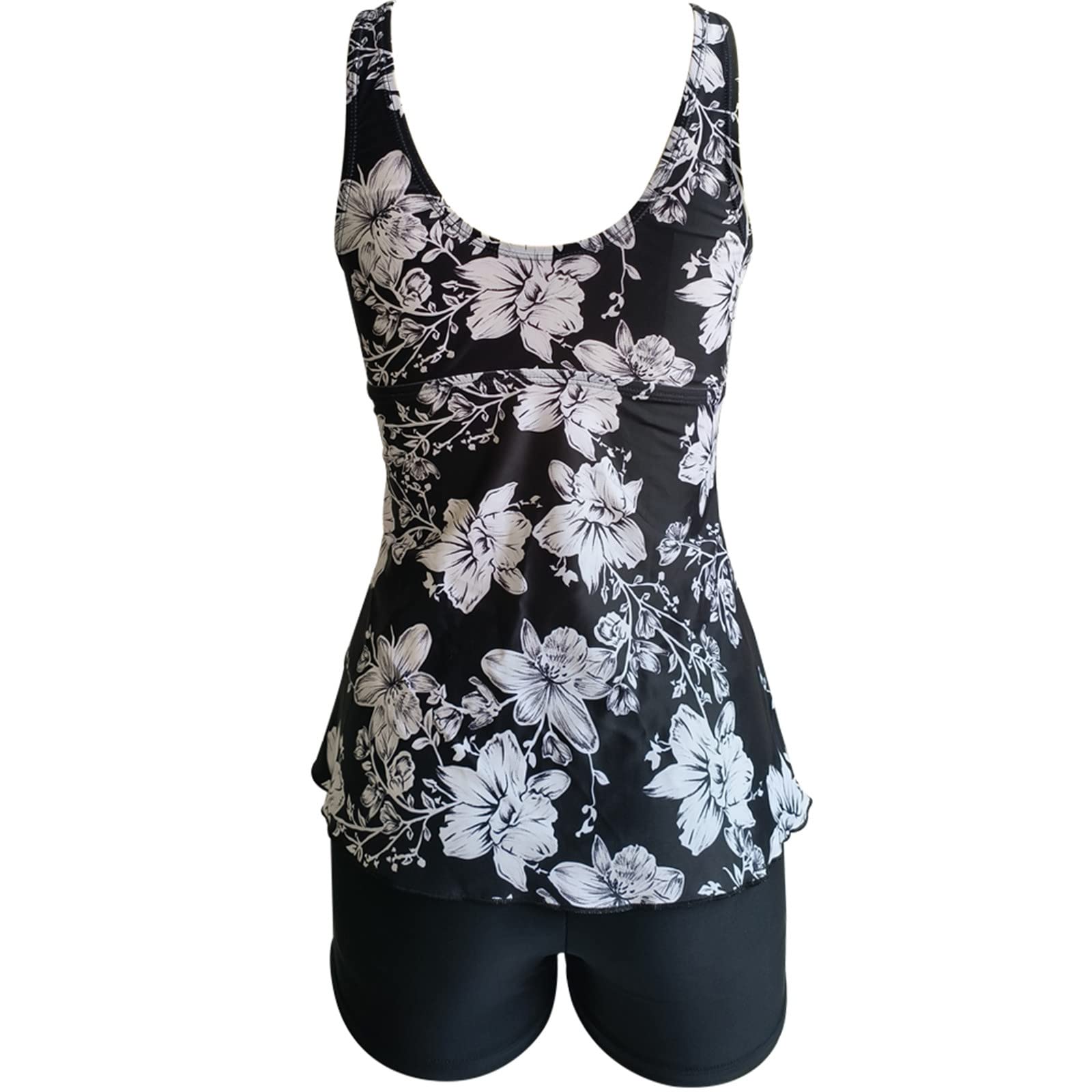 Bikini Damskie Plus Size Tankini Nadrukiem Zestaw Paskami Dwuczęściowy Strój Kąpielowy Kostiumy Kąpielowe Nadruk Push Dwuczęściowa Sukienka Plażowa Stroje
